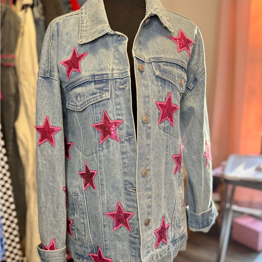 Pink Star Denim Jacket